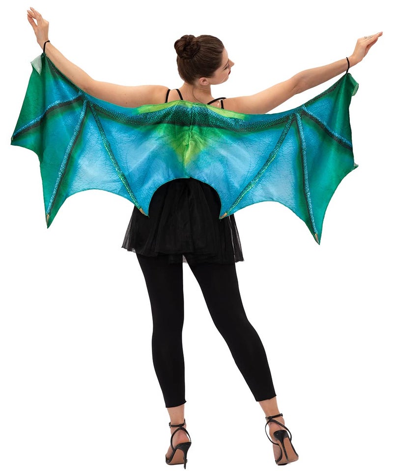 Seasons Halloween Women Dragon Cape Wings,Green or Purple (One Size Fits Most) (Green) - Image 3